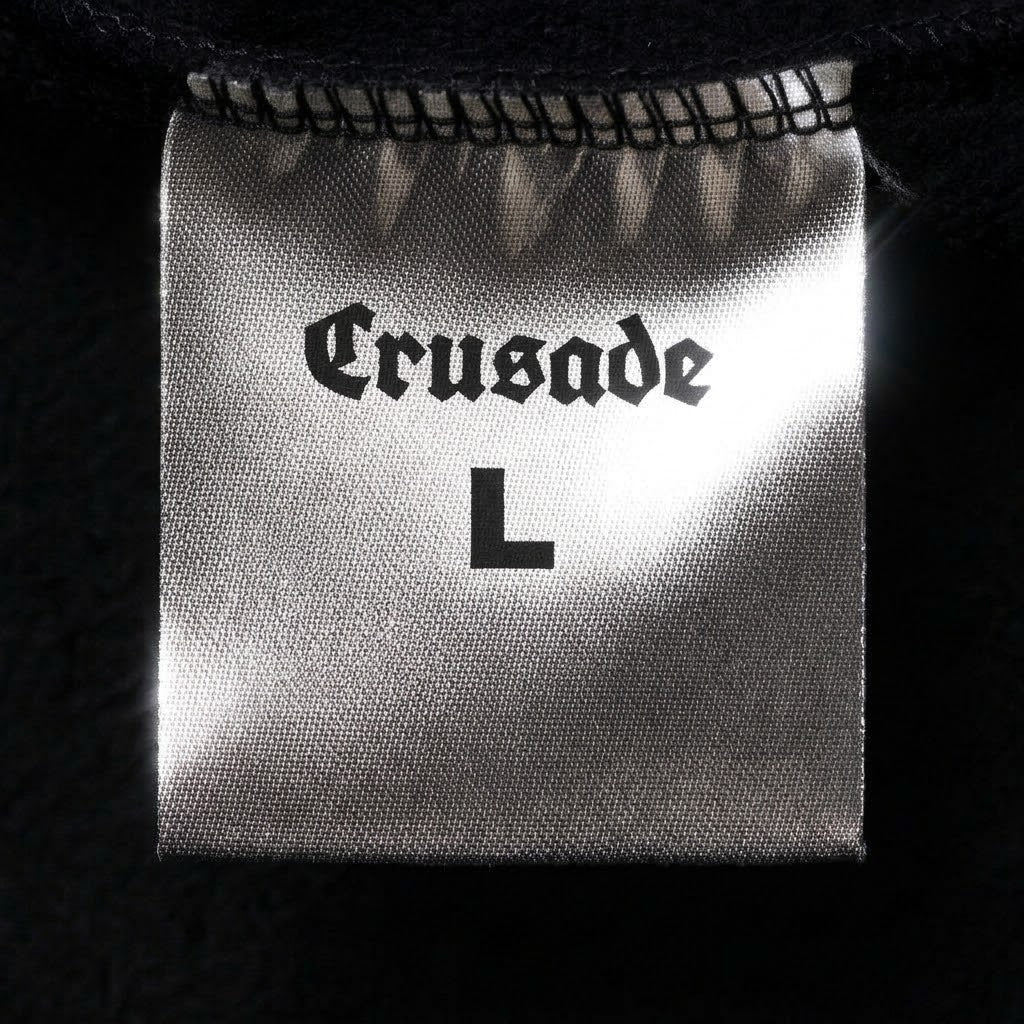 Chrome Tag on a hoodie